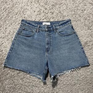 Abercrombie & Fitch Womens The Dad Short High Rise Cotton Blend Denim Size 30